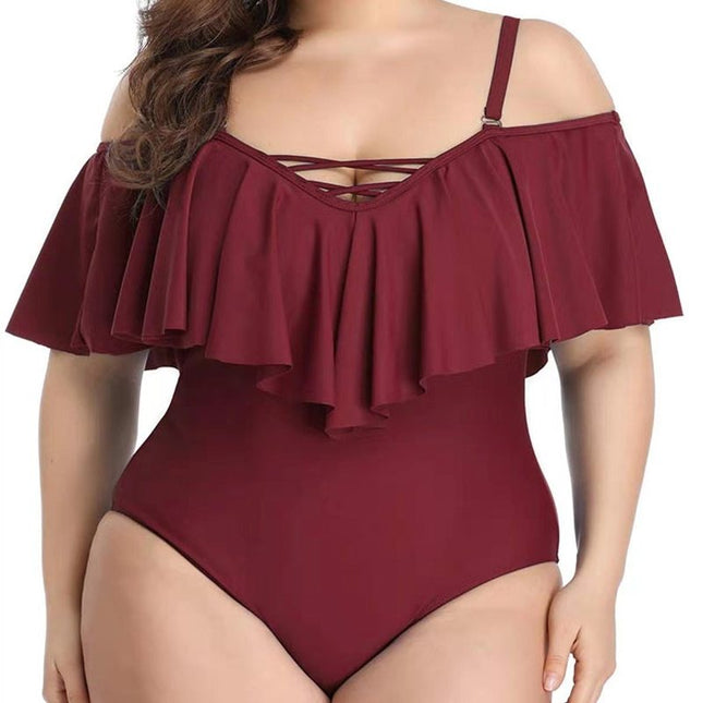 Ruffled One-Piece Slimming Swimsuit - Plus Size