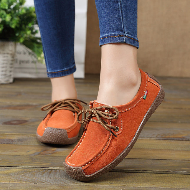 Stylish Women’s Frosted Lace-Up Flat Sneakers