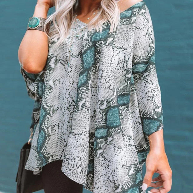 Off-Shoulder Printed Beach Vacation Blouse for Women