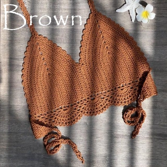 Handmade Crochet Boho Bikini Top for Women