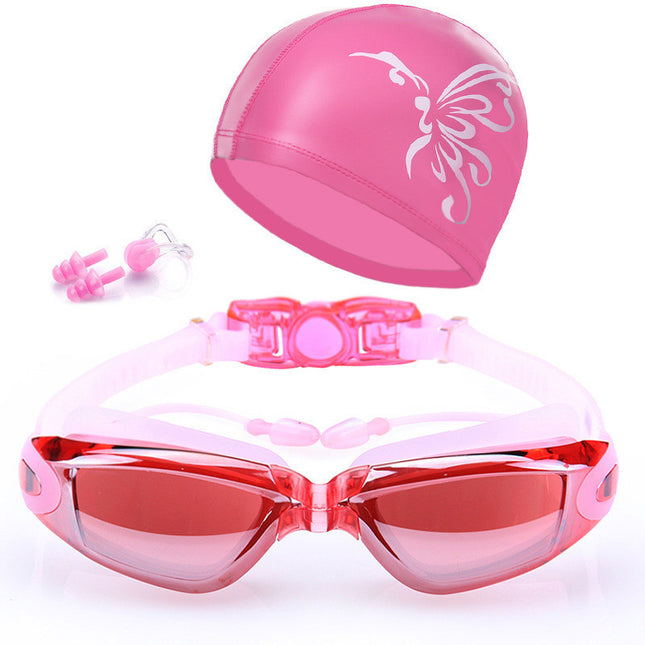 HD Anti-Fog Swimming Goggles Set