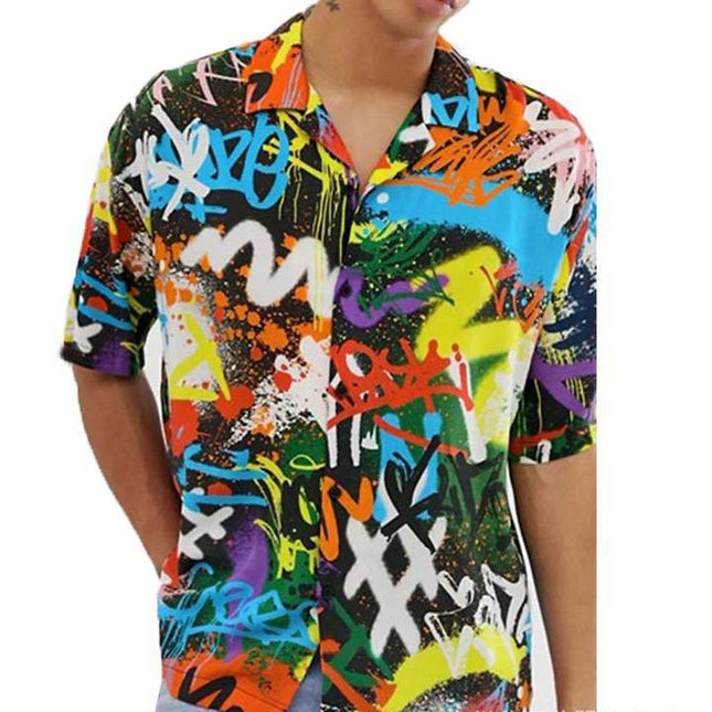 Men’s Printed Hawaiian Beach Shirt – Short Sleeve