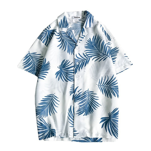 Hawaiian Floral Cotton Beach Shirt for Men