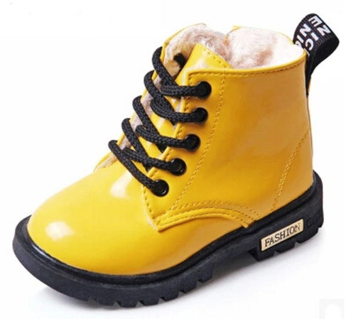 Waterproof PU Leather Winter Kids Snow Boots