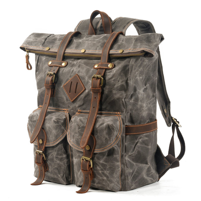 Waterproof Vintage Canvas Leather Backpack
