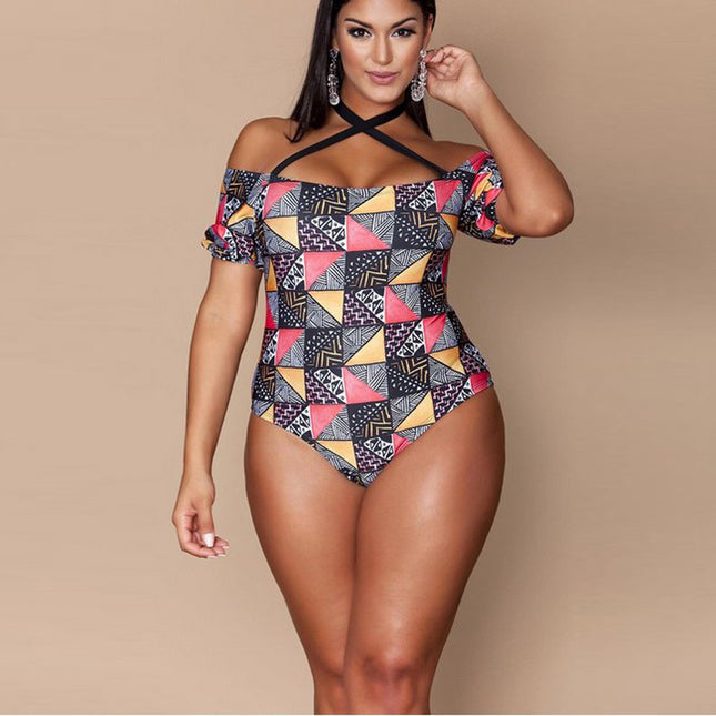 Plus Size Geometric Print Bikini for Women