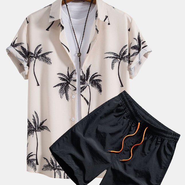 Men’s Summer Beach Shirt & Shorts Set