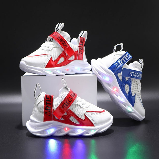 Breathable Light-Up Mesh Sneakers for Kids