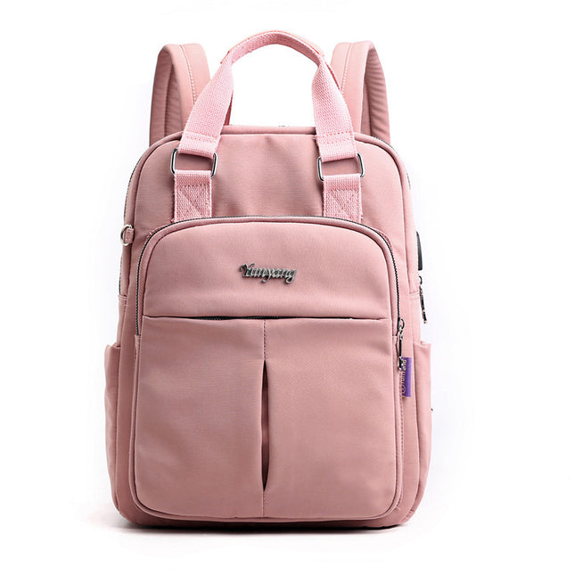 Women's Nylon Multi-Pocket School Backpack