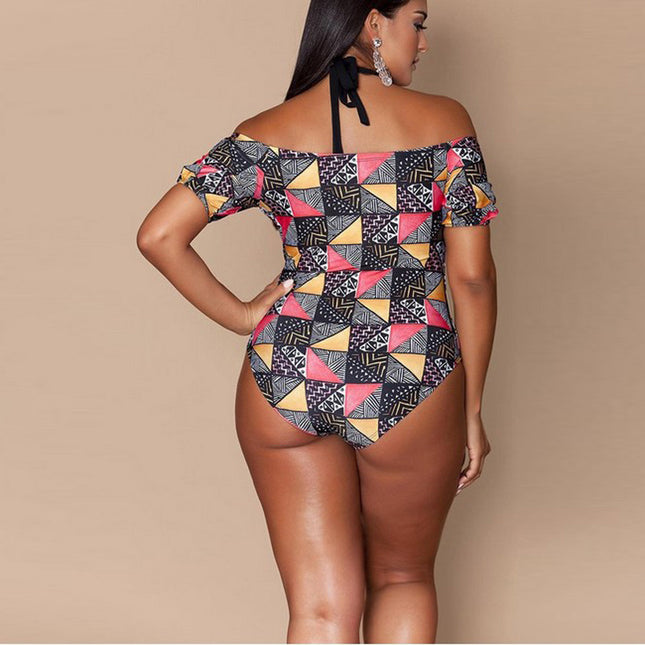 Plus Size Geometric Print Bikini for Women