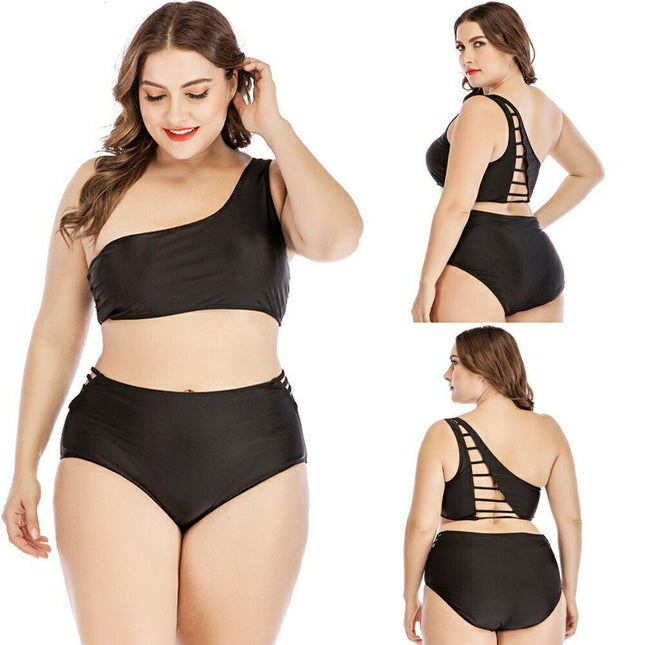 High Waist Plus Size Two-Piece Bikini Set for Women