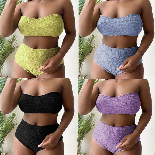 Tube Top High Waist Plus Size Bikini Set