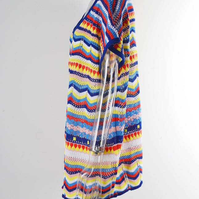 Women's Colorful Knit Beach Cover-Up Blouse
