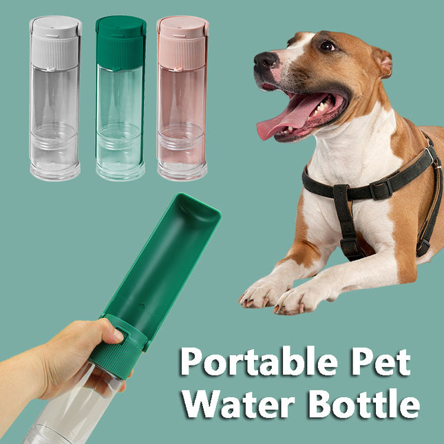 Compact Pet Water Bottle with Bowl & Food Storage