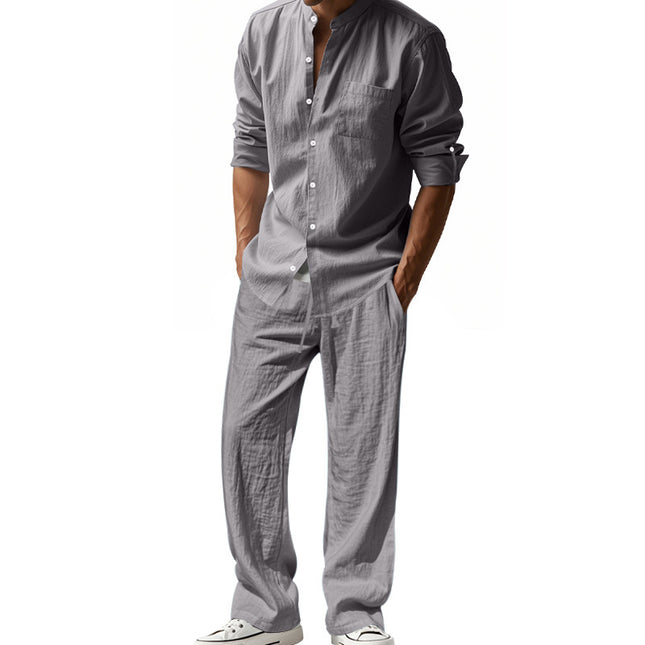 Men’s Linen Beach Shirt & Trousers Set