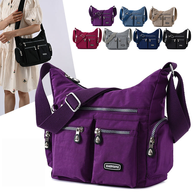 Waterproof Nylon Multi-Pocket Crossbody Shoulder Bag