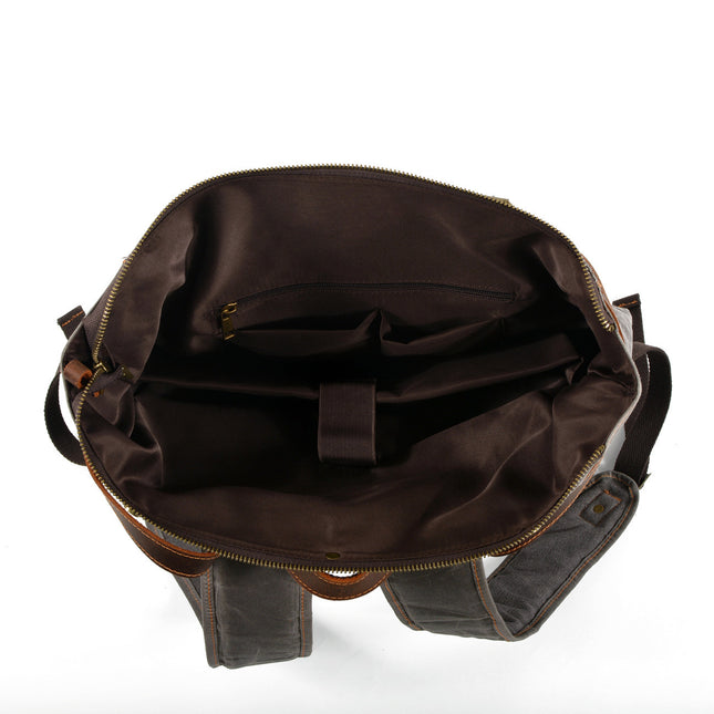 Waterproof Vintage Canvas Leather Backpack