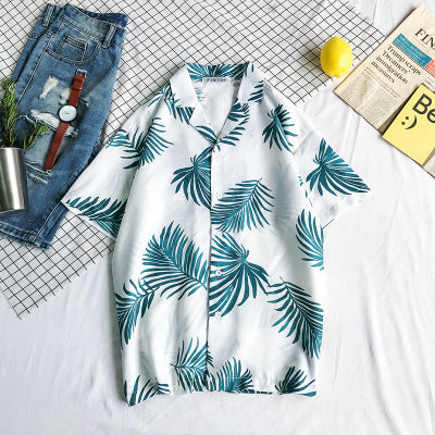 Hawaiian Floral Cotton Beach Shirt for Men