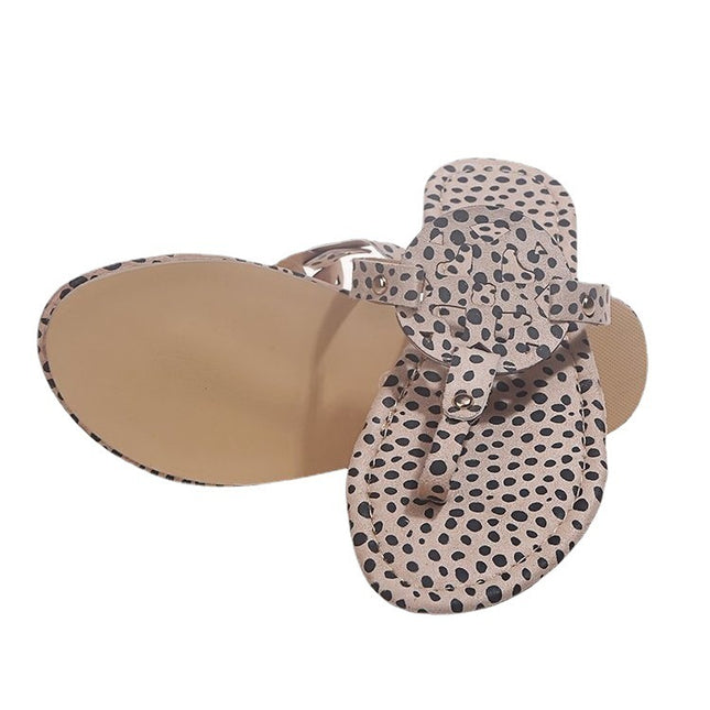 Women's Leopard Print PU Beach Sandals
