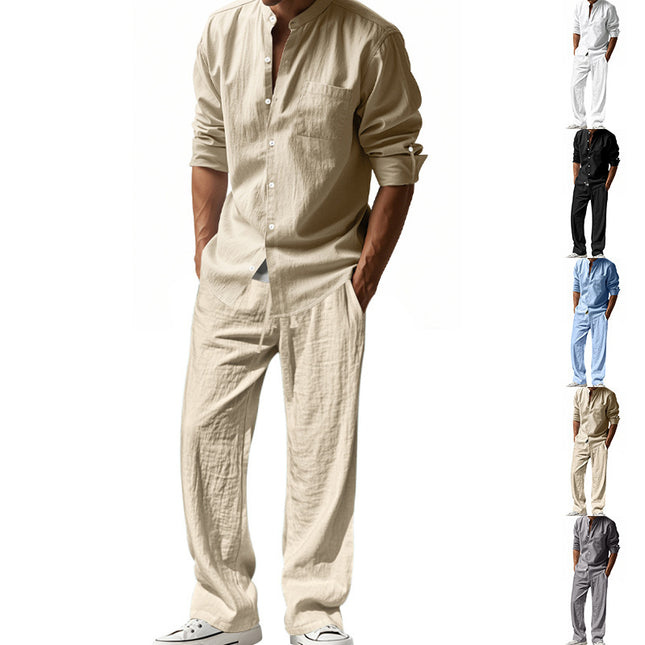 Men’s Linen Beach Shirt & Trousers Set