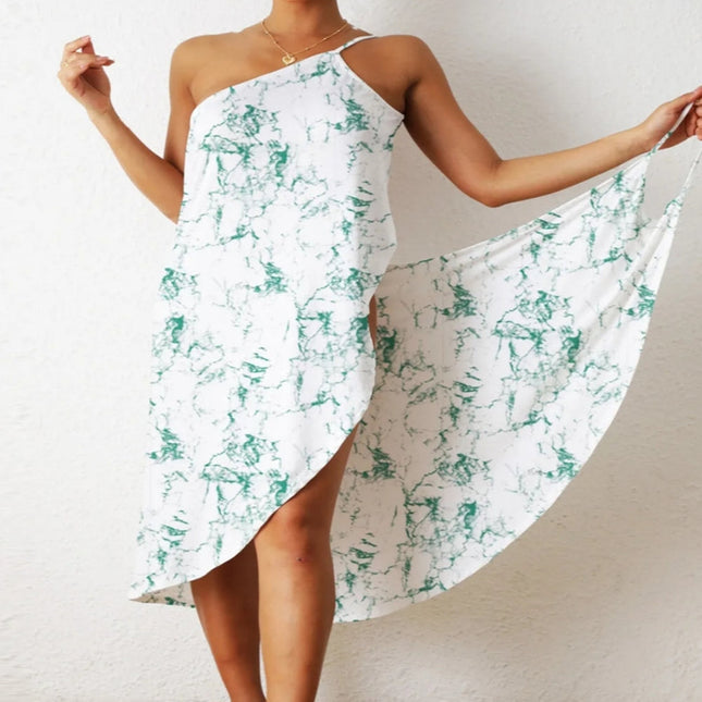 Women's Printed Spaghetti Strap Beach Dress