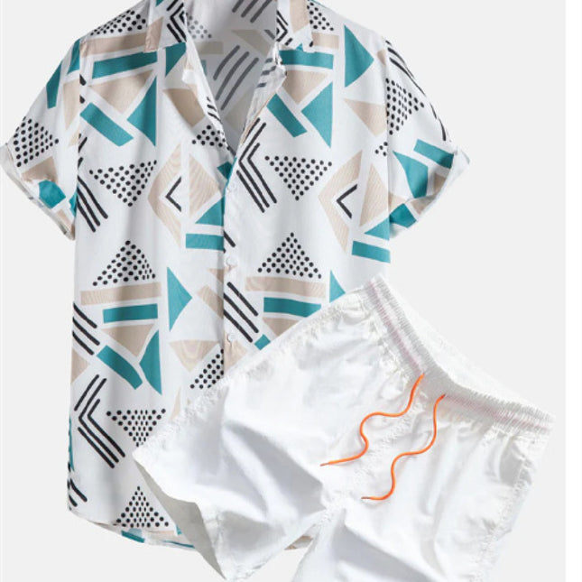 Men’s Summer Beach Shirt & Shorts Set