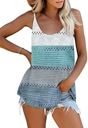 Women's Loose Knit V-Neck Camisole Beach Top