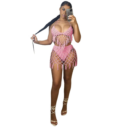 Hollow Out Acrylic Bikini Swimsuit for Women