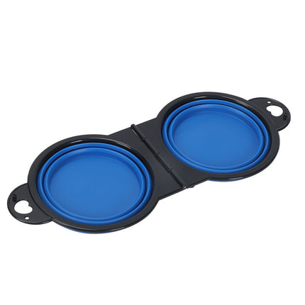 Silicone Portable Outdoor Pet Folding Out Feeder One Dog Bowl