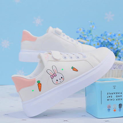 Big Kids’ Fashion Soft-Soled White Sneakers