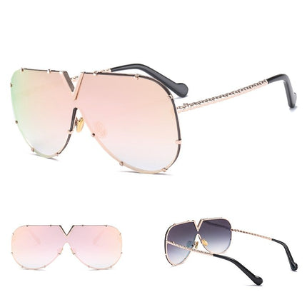 Sunglasses, men, women, men and women, sunglasses, frameless, rivet, personality glasses