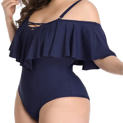 Ruffled plus size slimming bikini