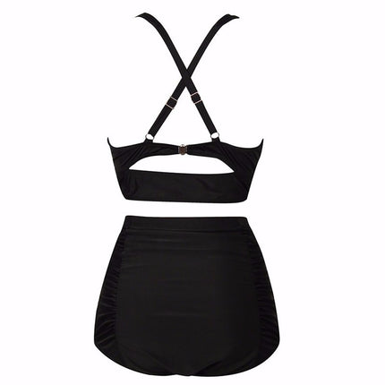 Retro high waist ladies swimsuit bikini