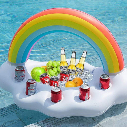 Rainbow Inflatable Pool Float Cooler
