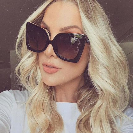 Women's Vintage Cat Eye Sunglasses Women Gradient Lens Sunglasses Glasses
