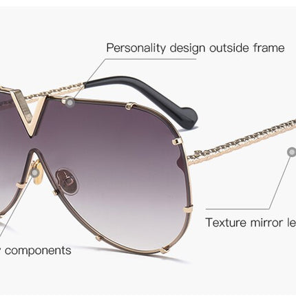 Unisex Frameless Punk Rivet Sunglasses