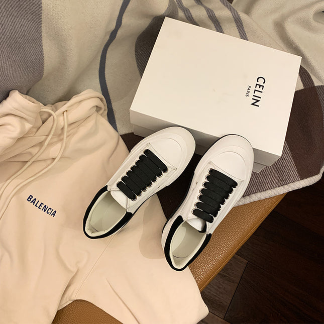 Women’s White Canvas Lace-Up Casual Shoes