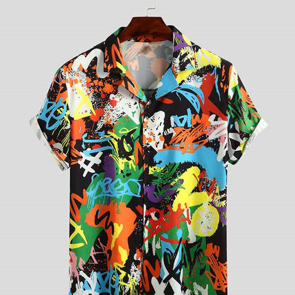 Men's Short Sleeve Printed Shirt Summer Hawaiian Beach Men's Shirt