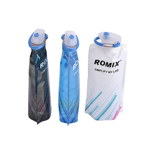 Travel Portable Collapsible Folding Drinking Water Pot Outdoor Sports Water Bottle Carabiner Water Bottle Bag Camp Bag