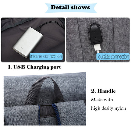 Vintage Canvas USB Laptop Backpack