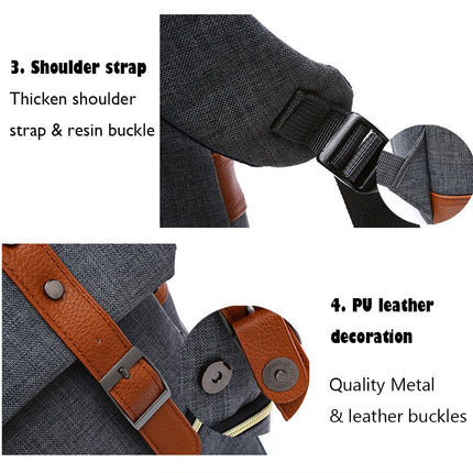 Vintage Canvas USB Laptop Backpack