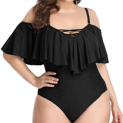 Ruffled plus size slimming bikini