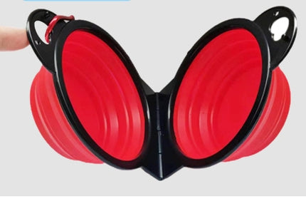 Silicone Portable Outdoor Pet Folding Out Feeder One Dog Bowl
