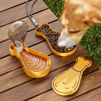 2-in-1 Portable Pet Water Feeder & Food Container