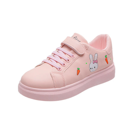 Big Kids’ Fashion Soft-Soled White Sneakers