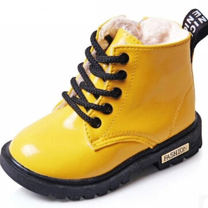 Waterproof PU Leather Winter Kids Snow Boots
