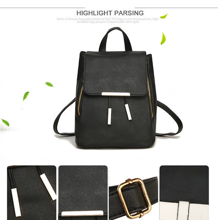 Women Backpack High Quality PU Leather Mochila Escolar School Bags For Teenagers Girls Top-handle Backpacks Herald Fashion
