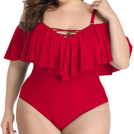 Ruffled plus size slimming bikini
