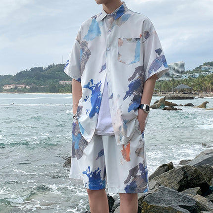 Beach Graffiti Cool Short Sleeve Shirt Outfit