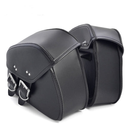 Black PU Leather Luggage Bags Motorcycle Saddlebags Saddle Bags Pouch For